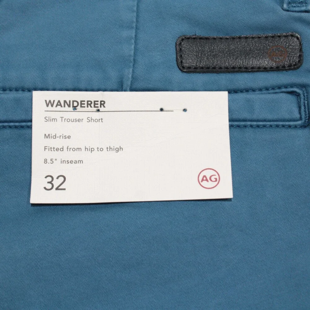 AG Adriano Goldschmied NWT Wanderer Slim Bermuda Shorts Size 32 US in Blue